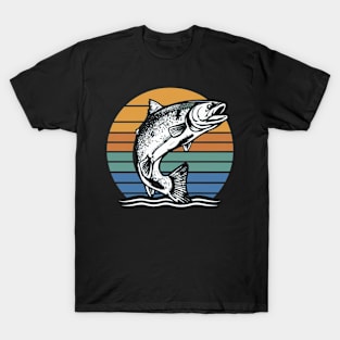 Retro Salmon Jumping T-Shirt